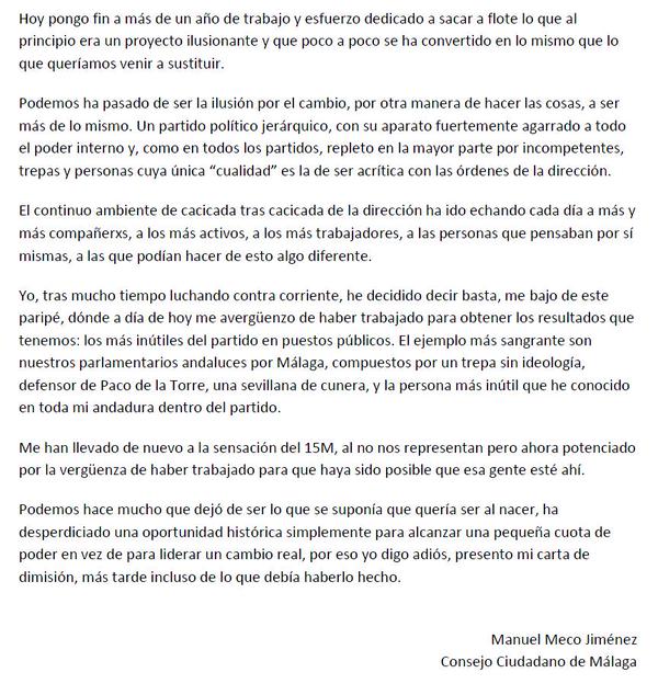 Carta de Manuel Meco