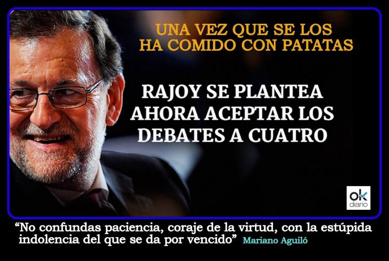 Rajoy se plantea asistir a los debates a cuatro